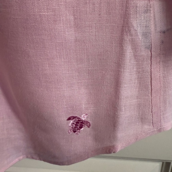 NWOT - Vilebrequin French Designer Pink Linen Long Button-Up Shirt - Size M - Picture 3 of 9